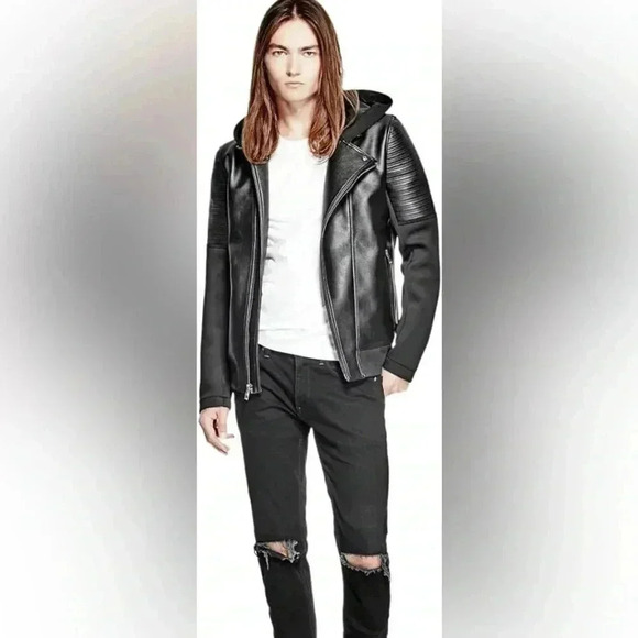 [S]GUESS  Men's Daniel Mix Media Jacket- EUC - Picture 3 of 14